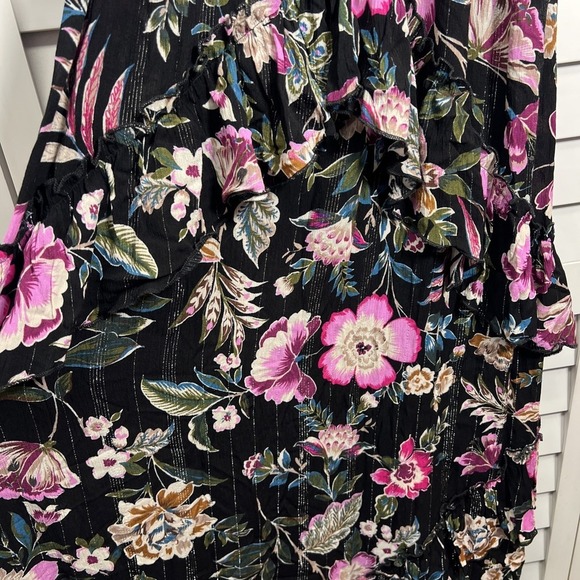 Jessica Simpson Damia Floral Balloon Sleeve Ruffle Tiered Maxi Dress Small NWT - Picture 12 of 16